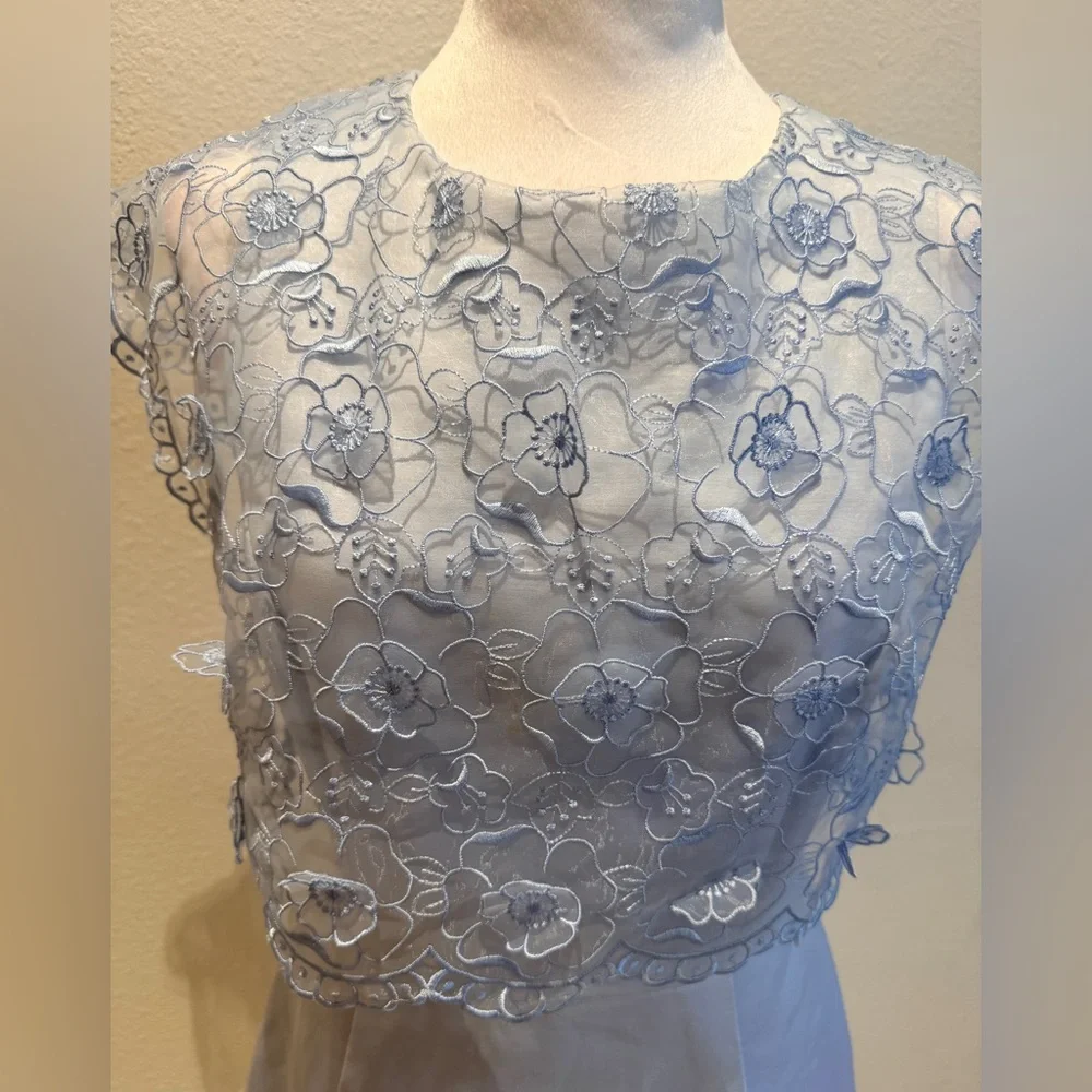 Ted Baker Powder Blue Lace Bodice Fit & Flare Dress Size 2 US 6 Elegant Cocktail - Picture 5 of 7